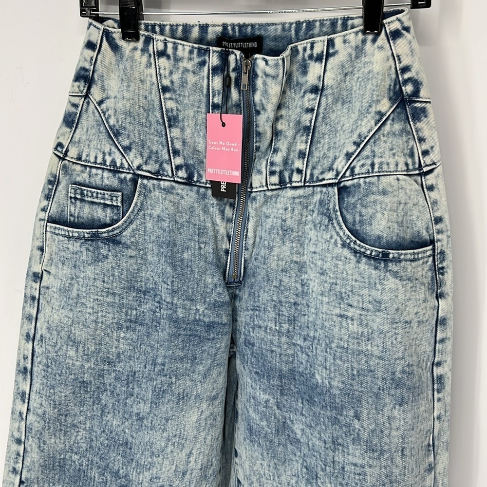 Pretty little thing NWT corset acid wash jeans 6 - Picture 2 of 8